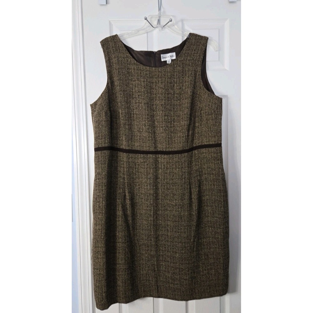 Danny & Nicole Sleeveless Plus Size Dress Size 22W Brown Tweed